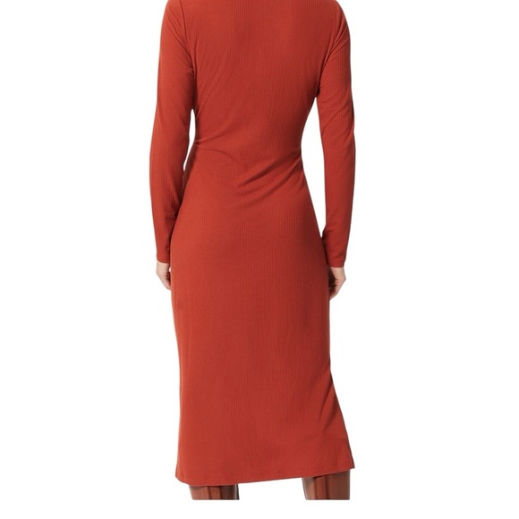 HOBBS London Rib Hatty Jersey Dress in Pecan Brown Rust NEW - Picture 2 of 14